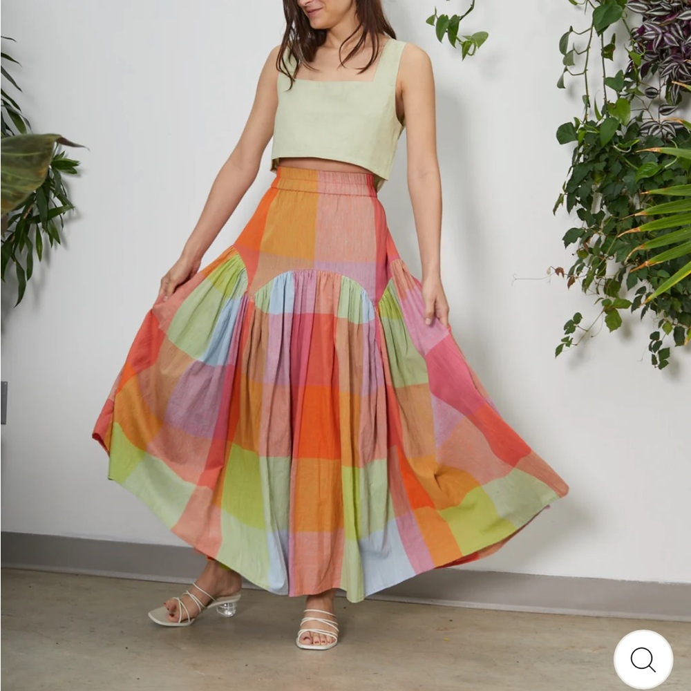 Rujuta Sheth plaid Leila maxi skirt - Picture 2 of 6